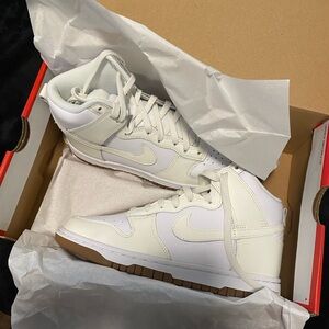 Women’s 6.5 high rise white dunks